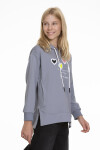 Kız Çocuk Kalp Baskılı Sweatshirt Hoodie Px161.1