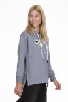 Kız Çocuk Kalp Baskılı Sweatshirt Hoodie Px161.3