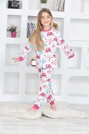 Kız Çocuk Kedi Ve Puantiye Baskılı Pijama Takımı 1-11 Yaş 4924-26