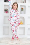 Kız Çocuk Kedi Ve Puantiye Baskılı Pijama Takımı 1-11 Yaş 4924-26