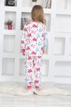 Kız Çocuk Kedi Ve Puantiye Baskılı Pijama Takımı 1-11 Yaş 4924-26