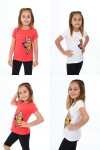 Kız Çocuk Kelebek Baskılı 2li T-Shirt 3-13 Yaş Zu107