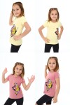 Kız Çocuk Kelebek Baskılı 2li T-Shirt 3-13 Yaş Zu107
