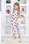 Kız Çocuk Kuş Baskılı Pijama Takımı 1-11 Yaş 4924-26