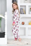 Kız Çocuk Kuş Baskılı Pijama Takımı 1-11 Yaş 4924-26