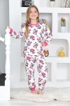 Kız Çocuk Kuş Baskılı Pijama Takımı 1-11 Yaş 4924-26