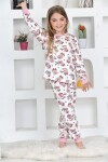 Kız Çocuk Sevimli Ayıcık Baskılı Pijama Takımı 1-11 Yaş 4924-261