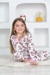 Kız Çocuk Sevimli Ayıcık Baskılı Pijama Takımı 1-11 Yaş 4924-261