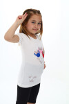 Kız Çocuk Taş Süsleme ve Fiyonk Baskılı T-Shirt 3-13 Yaş Zu112-1