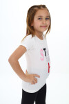 Kız Çocuk Taş Süsleme ve Yazı Baskılı T-Shirt 3-13 Yaş Zu111-1