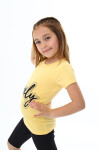 Kız Çocuk Taş Süsleme Yazı Baskılı T-Shirt 3-13 Yaş Zu110-1
