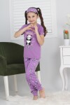 Kız Çocuk Uyku Bantlı-Pandalı Pijama Takımı 3-11 Yaş 6063-64