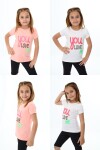 Kız Çocuk Yazı Baskılı 2li T-Shirt 3-13 Yaş Zu108