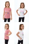 Kız Çocuk Yazı Baskılı 2li T-Shirt 3-13 Yaş Zu109
