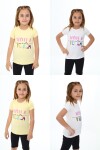 Kız Çocuk Yazı Baskılı 2li T-Shirt 3-13 Yaş Zu109