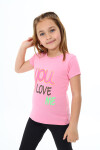 Kız Çocuk Yazı Baskılı T-Shirt 3-13 Yaş Zu108-1