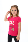 Kız Çocuk Yazı Baskılı T-Shirt 3-13 Yaş Zu108-1