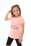 Kız Çocuk Yazı Baskılı T-Shirt 3-13 Yaş Zu109-1