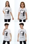 Unisex Çocuk ATATÜRK Portreli 2li T-Shirt 4-15 Yaş Lx000