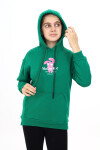 Kız Çocuk Tavşan Baskılı Kapüşonlu Sweatshirt Px872