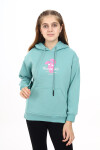 Kız Çocuk Tavşan Baskılı Kapüşonlu Sweatshirt Px872