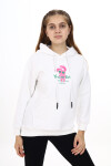 Kız Çocuk Tavşan Baskılı Kapüşonlu Sweatshirt Px872.1