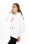 Kız Çocuk Tavşan Baskılı Kapüşonlu Sweatshirt Px872.1