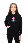 Kız Çocuk Tavşan Baskılı Kapüşonlu Sweatshirt Px872.4