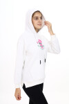 Kız Çocuk Tavşan Baskılı Kapüşonlu Sweatshirt Px872.4