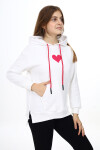 Kız Çocuk Kalp Baskılı Kapüşonlu Sweatshirt Px092.1