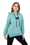 Kız Çocuk Kalp Baskılı Kapüşonlu Sweatshirt Px092.3