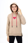 Kız Çocuk Kalp Baskılı Kapüşonlu Sweatshirt Px092.3