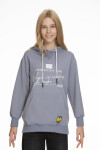 Kız Çocuk Kapüşonlu Yazı Baskılı Sweatshirt Px661