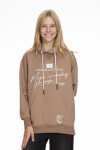 Kız Çocuk Kapüşonlu Yazı Baskılı Sweatshirt Px661.1