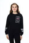 Kız Çocuk Yaka ve Bilek Baskılı 3 İplik Sweatshirt Px492