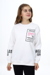 Kız Çocuk Yaka ve Bilek Baskılı 3 İplik Sweatshirt Px492