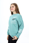 Kız Çocuk Yaka ve Bilek Baskılı 3 İplik Sweatshirt Px492