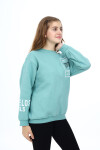 Kız Çocuk Yaka ve Bilek Baskılı 3 İplik Sweatshirt Px492