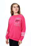 Kız Çocuk Yaka ve Bilek Baskılı 3 İplik Sweatshirt Px492