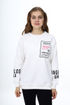 Kız Çocuk Yaka ve Bilek Baskılı 3 İplik Sweatshirt Px492