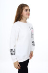 Kız Çocuk Yaka ve Bilek Baskılı 3 İplik Sweatshirt Px492