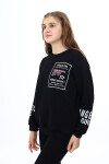 Kız Çocuk Yaka ve Bilek Baskılı 3 İplik Sweatshirt Px492.1