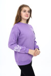 Kız Çocuk Yaka ve Bilek Baskılı 3 İplik Sweatshirt Px492.2