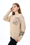 Kız Çocuk Yaka ve Bilek Baskılı 3 İplik Sweatshirt Px492.3