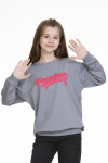 Kız Çocuk Yazı Baskılı Sweatshirt Px341