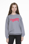 Kız Çocuk Yazı Baskılı Sweatshirt Px341